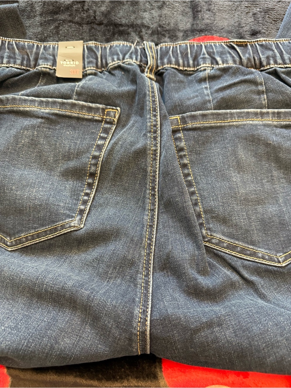 torrid Distressed Dark Blue Boyfriend Jeans - Picture 5 of 5